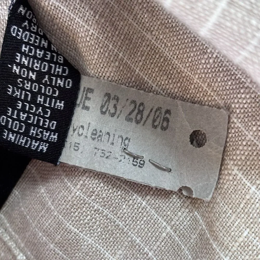 VTG Brandini Men's XL Linen Striped Sport Coat Blazer Jacket Beige Coastal Prep